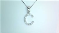 Anhänger Lucciole Gioielli Dame Alfabeto in Weißgold Diamante 0.07 Ct LETTC-L - LETTC-L
